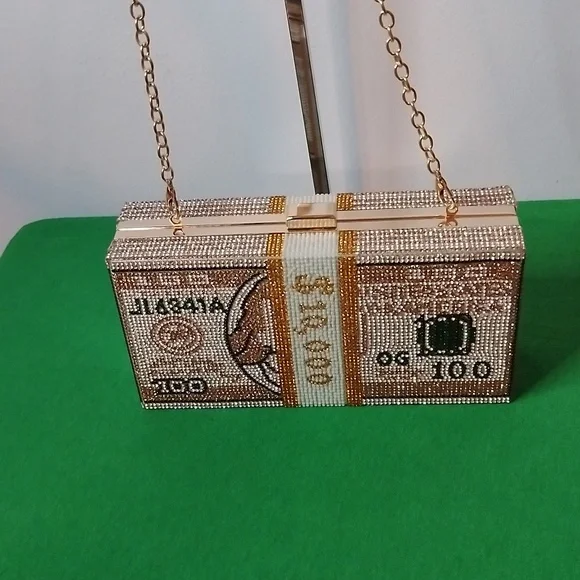 🎉Host Pick🎉 Gold Money Clutch With Rhinestones - Picture 5 of 6